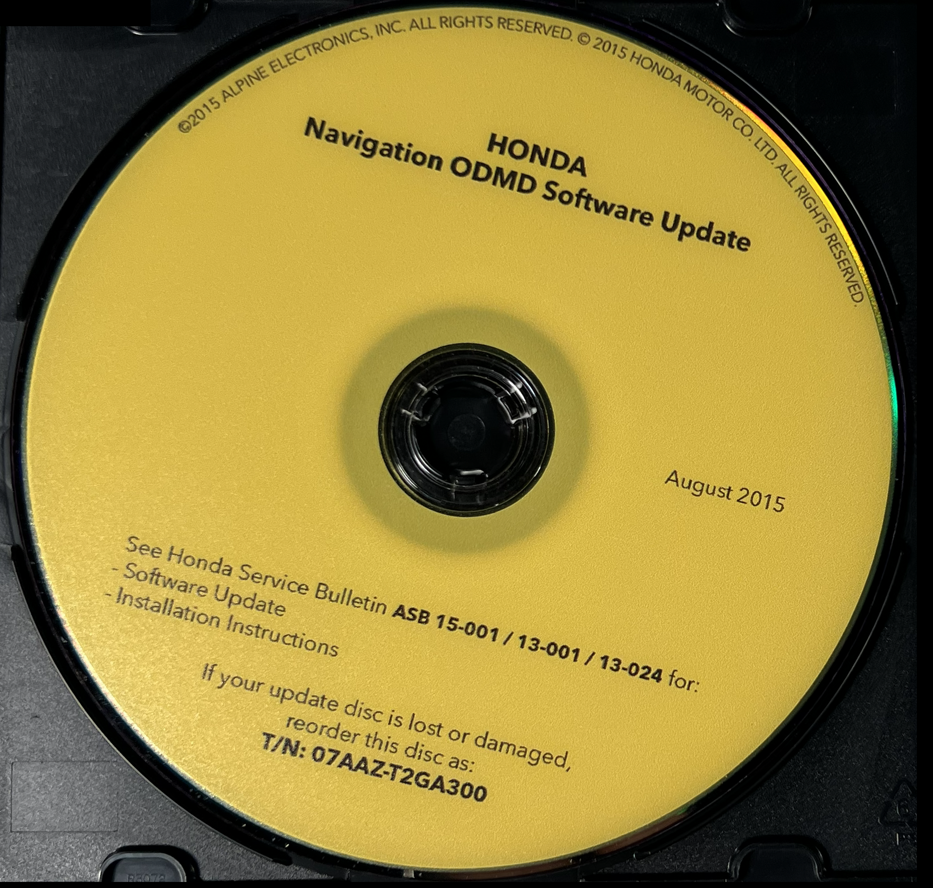 Genuine Honda Navigation ODMD Software Update DVD