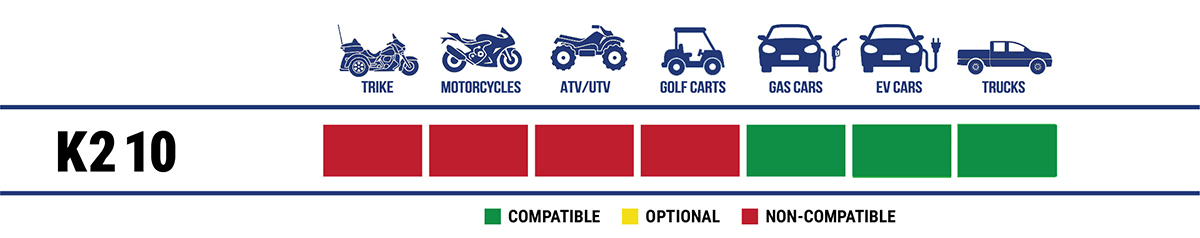 K&L Supply K2 10 Two-Post Lift Vehicle Compatibility